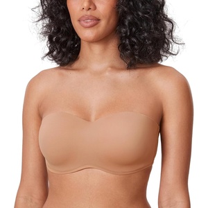 image:imageDELIMIRA Womens Strapless Bra Minimizer Seamless Underwire Unlined Bandeau for Big BustBarely Buff