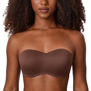 image:imageDELIMIRA Womens Strapless Bra Minimizer Seamless Underwire Unlined Bandeau for Big BustBrown Violet
