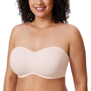 image:imageDELIMIRA Womens Strapless Bra Minimizer Seamless Underwire Unlined Bandeau for Big BustCoconut White