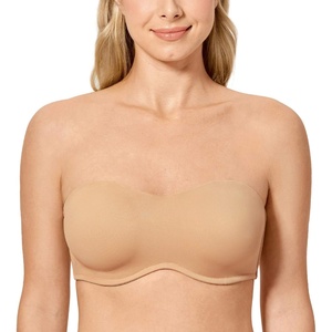 image:imageDELIMIRA Womens Strapless Bra Minimizer Seamless Underwire Unlined Bandeau for Big BustTaupe Tan