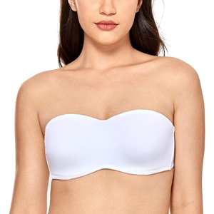 image:imageDELIMIRA Womens Strapless Bra Minimizer Seamless Underwire Unlined Bandeau for Big BustWhite