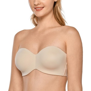 image:imageDELIMIRA Womens Strapless Bra Unlined Underwire Minimizer Plus Size SupportBeige
