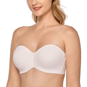 image:imageDELIMIRA Womens Strapless Bra Unlined Underwire Minimizer Plus Size SupportRose White
