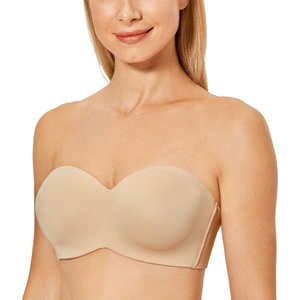 image:imageDELIMIRA Womens Strapless Bra Unlined Underwire Minimizer Plus Size SupportTaupe Tan
