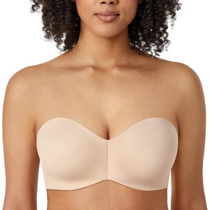 image:imageDELIMIRA Womens Strapless Bra SiliconeFree Minimizer Bandeau Plus Size UnlinedBeige