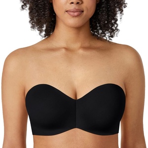 image:imageDELIMIRA Womens Strapless Bra SiliconeFree Minimizer Bandeau Plus Size UnlinedBlack