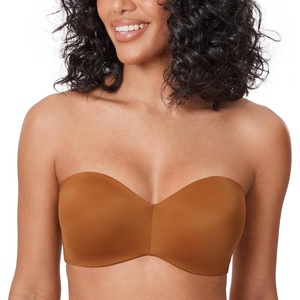 image:imageDELIMIRA Womens Strapless Bra SiliconeFree Minimizer Bandeau Plus Size UnlinedBronze Beige