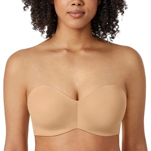 image:imageDELIMIRA Womens Strapless Bra SiliconeFree Minimizer Bandeau Plus Size UnlinedTaupe Tan