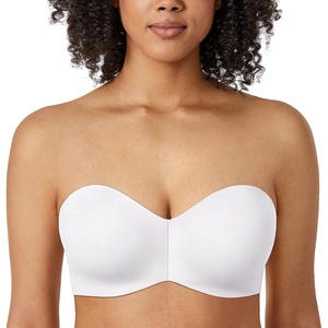 image:imageDELIMIRA Womens Strapless Bra SiliconeFree Minimizer Bandeau Plus Size UnlinedWhite
