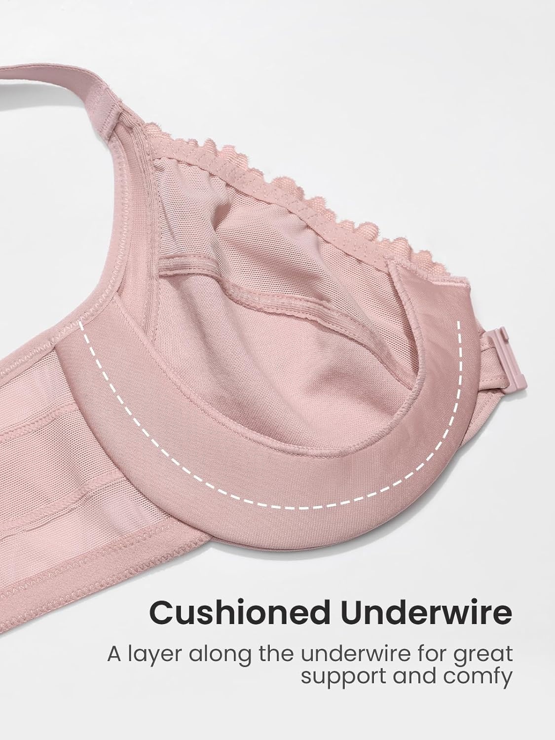 image:imageDELIMIRA Womens Front Closure Bras Posture Full Coverage Plus Size Lace Underwire Unlined BraRose Smoked
