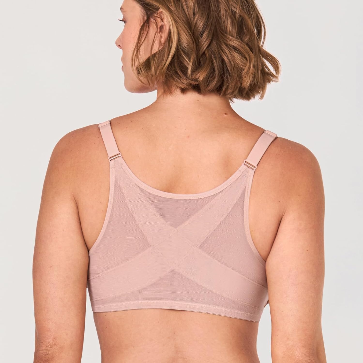 image:imageDELIMIRA Womens Front Closure Bras Posture Full Coverage Plus Size Lace Underwire Unlined BraRose Smoked