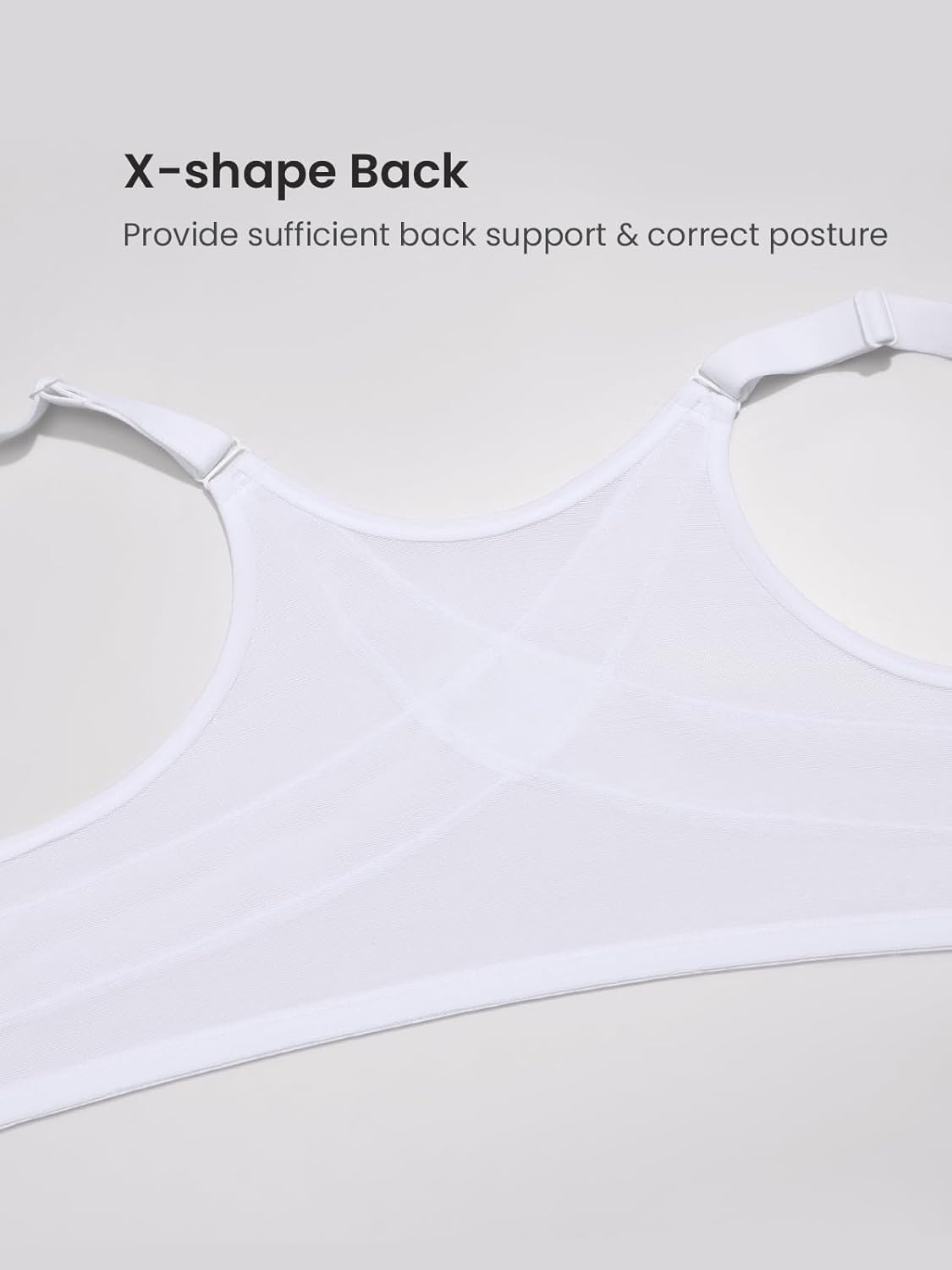 image:imageDELIMIRA Womens Front Closure Bras Posture Full Coverage Plus Size Lace Underwire Unlined BraWhite