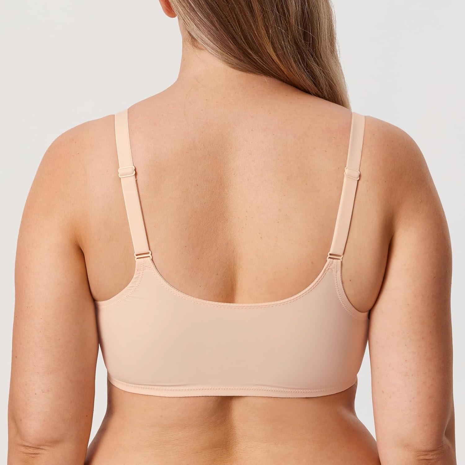 image:imageDELIMIRA Womens Front Closure Bras Seamless Plus Size Plunge Underwire Unlined Comfortable BraApricot Pink