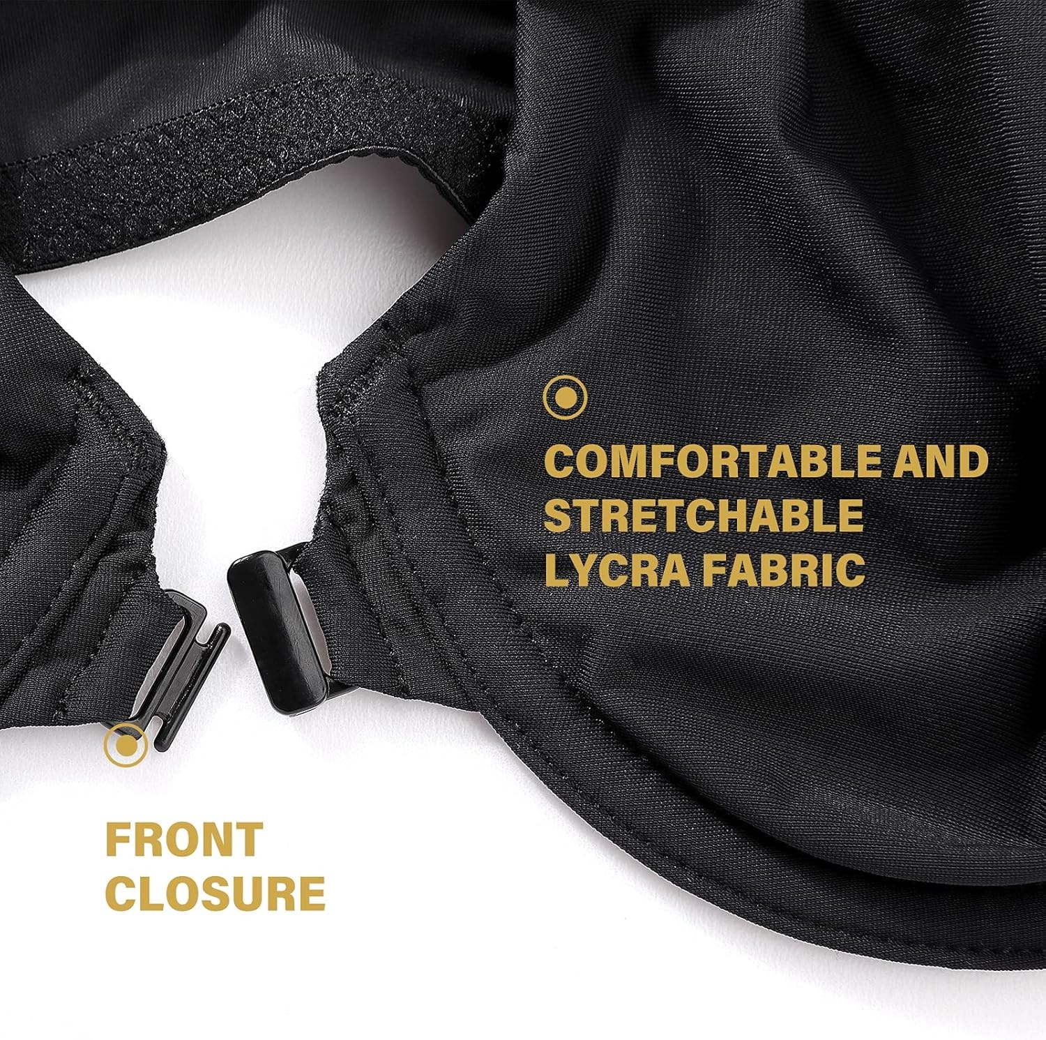 image:imageDELIMIRA Womens Front Closure Bras Seamless Plus Size Plunge Underwire Unlined Comfortable BraBlack
