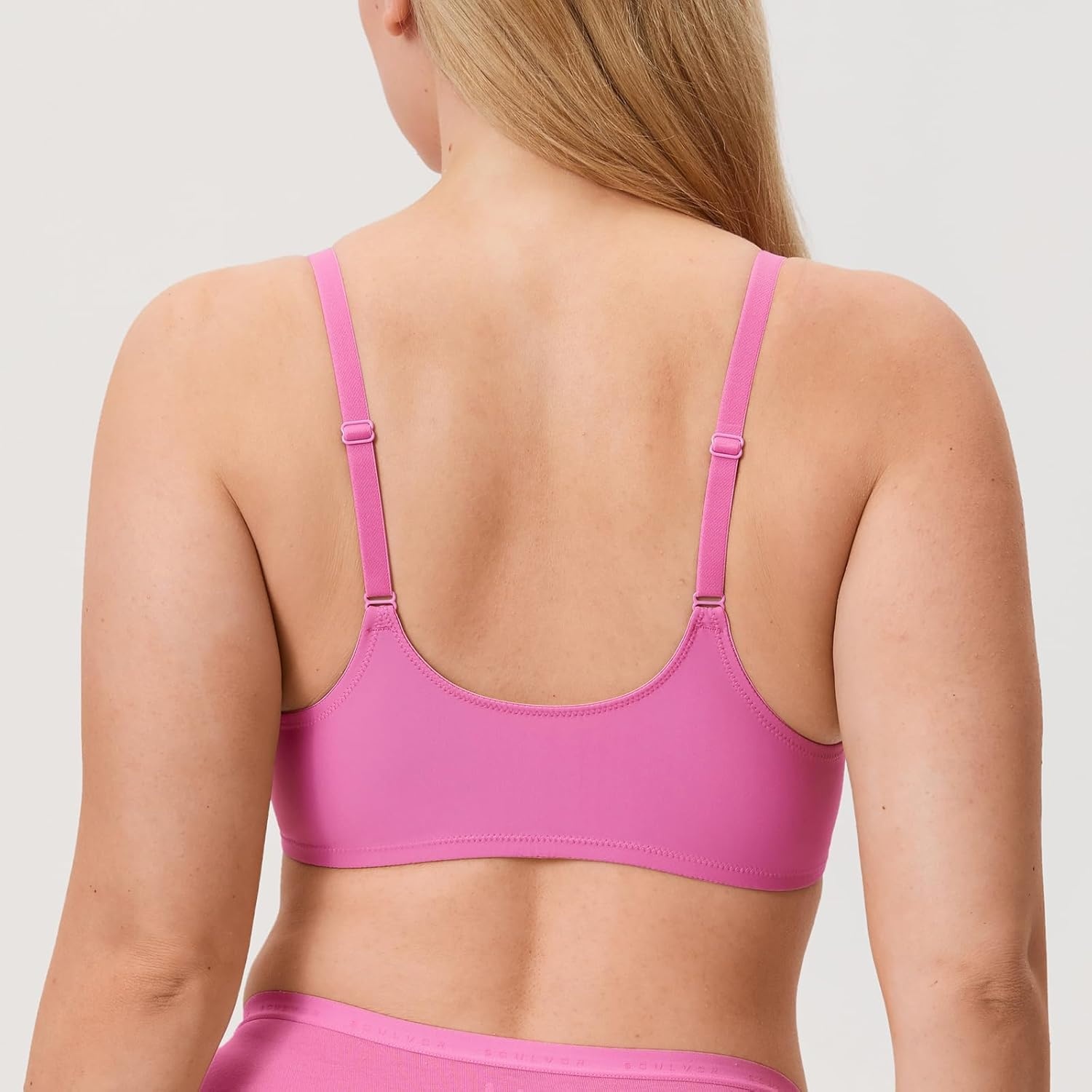 image:imageDELIMIRA Womens Front Closure Bras Seamless Plus Size Plunge Underwire Unlined Comfortable BraPowder Release