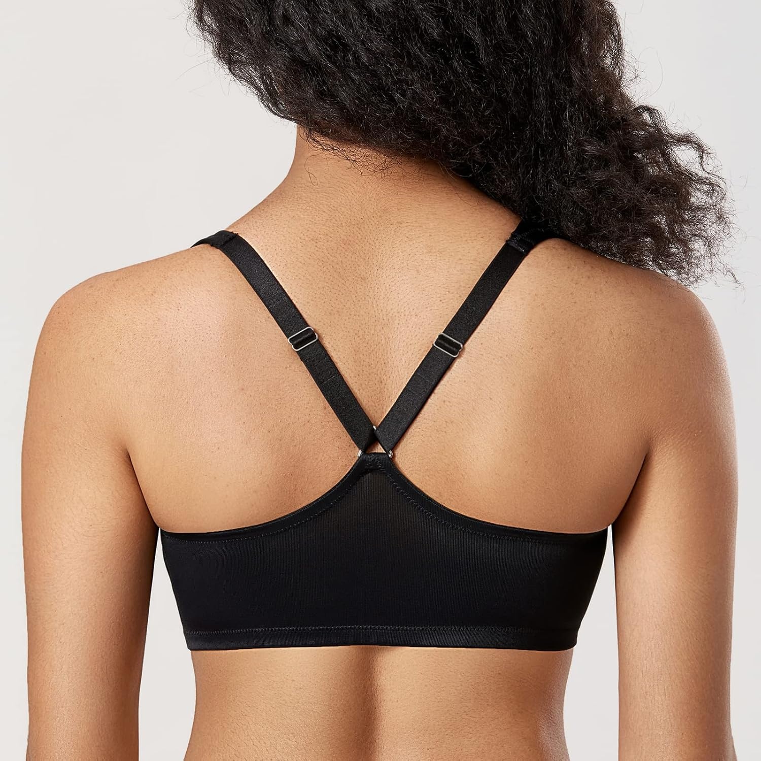 image:imageDELIMIRA Womens Front Closure Full Coverage Bras Plus Size Underwire Racerback Supportive Plunge Unlined BraBlack