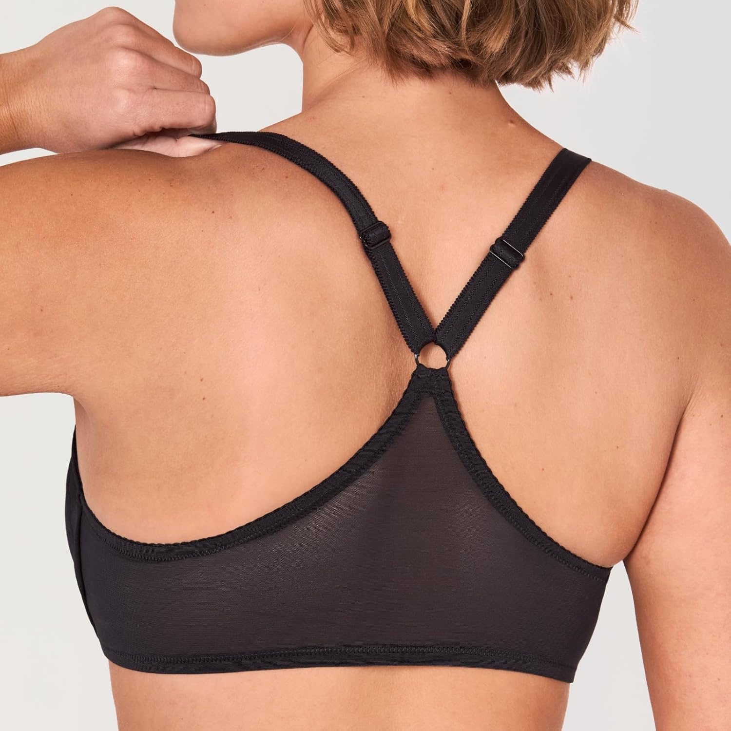 image:imageDELIMIRA Womens Front Closure Plus Size Full Coverage Lace Underwire Racerback BraBlack