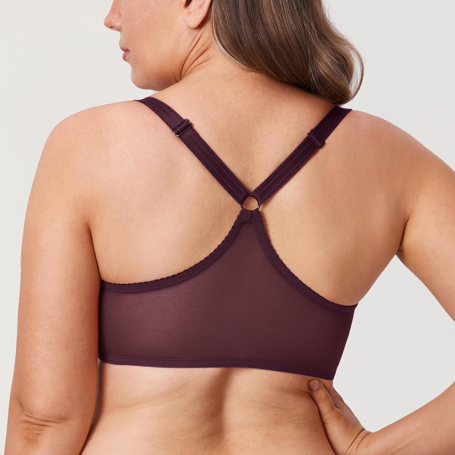 image:imageDELIMIRA Womens Front Closure Plus Size Full Coverage Lace Underwire Racerback BraCurrant