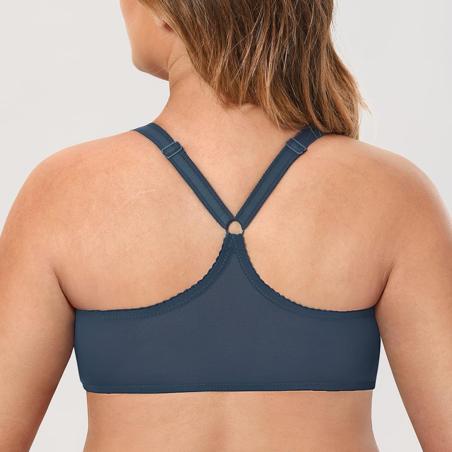 image:imageDELIMIRA Womens Front Closure Plus Size Full Coverage Lace Underwire Racerback BraSargasso