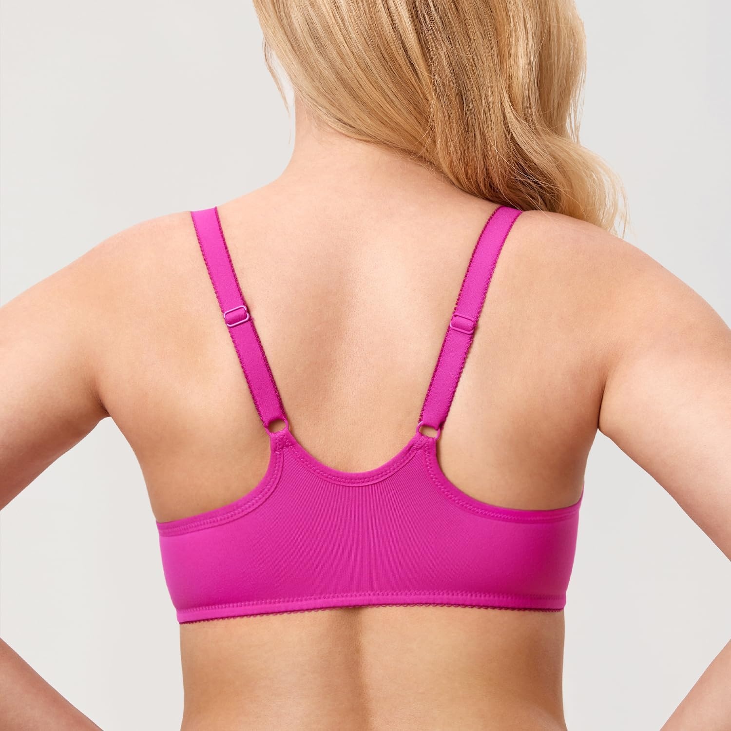 image:imageDELIMIRA Womens Front Closure Racerback Bras Plus Size Full Coverage Supportive Underwire Plunge Unlined BraHibiscus Purple