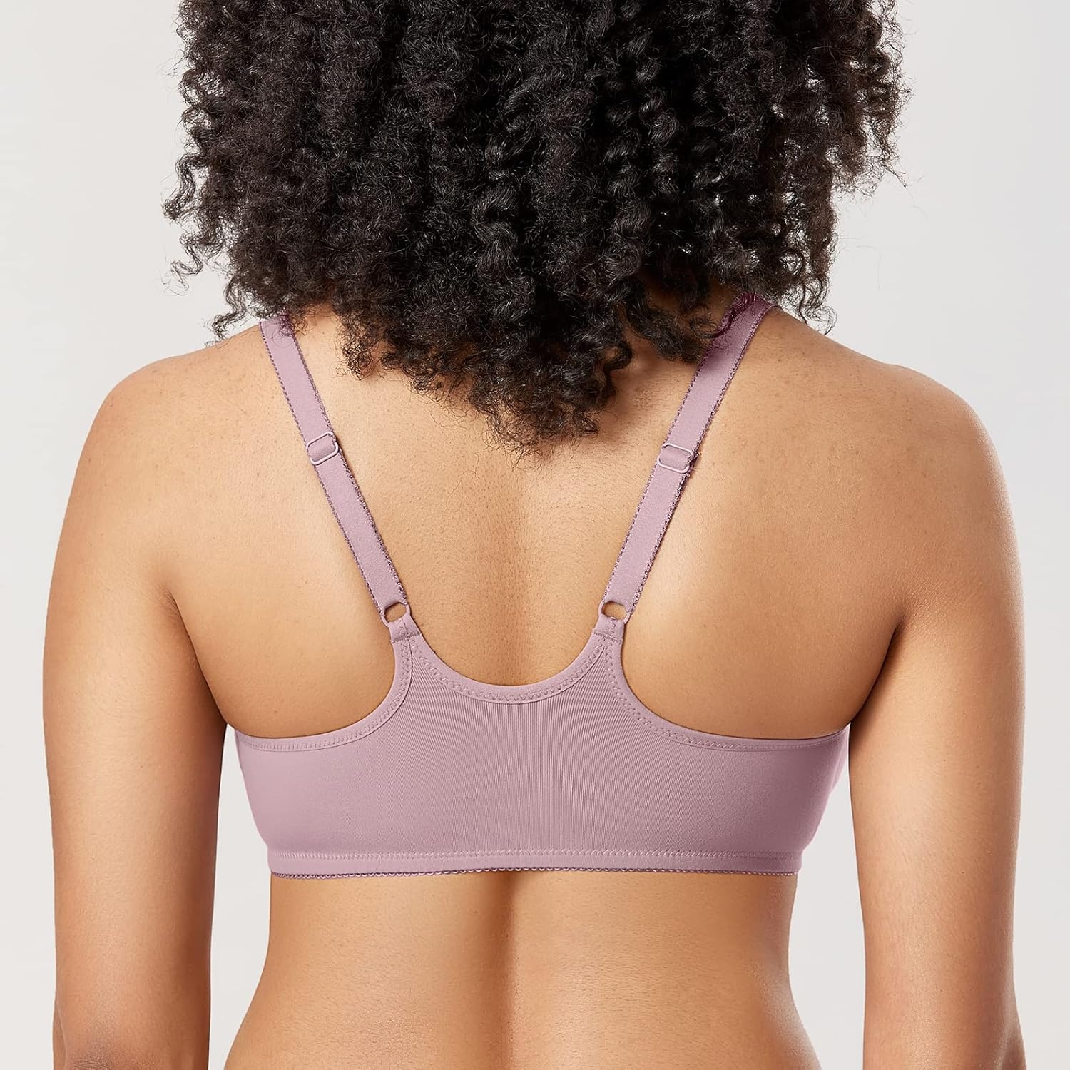 image:imageDELIMIRA Womens Front Closure Racerback Bras Plus Size Full Coverage Supportive Underwire Plunge Unlined BraMauve Shadows