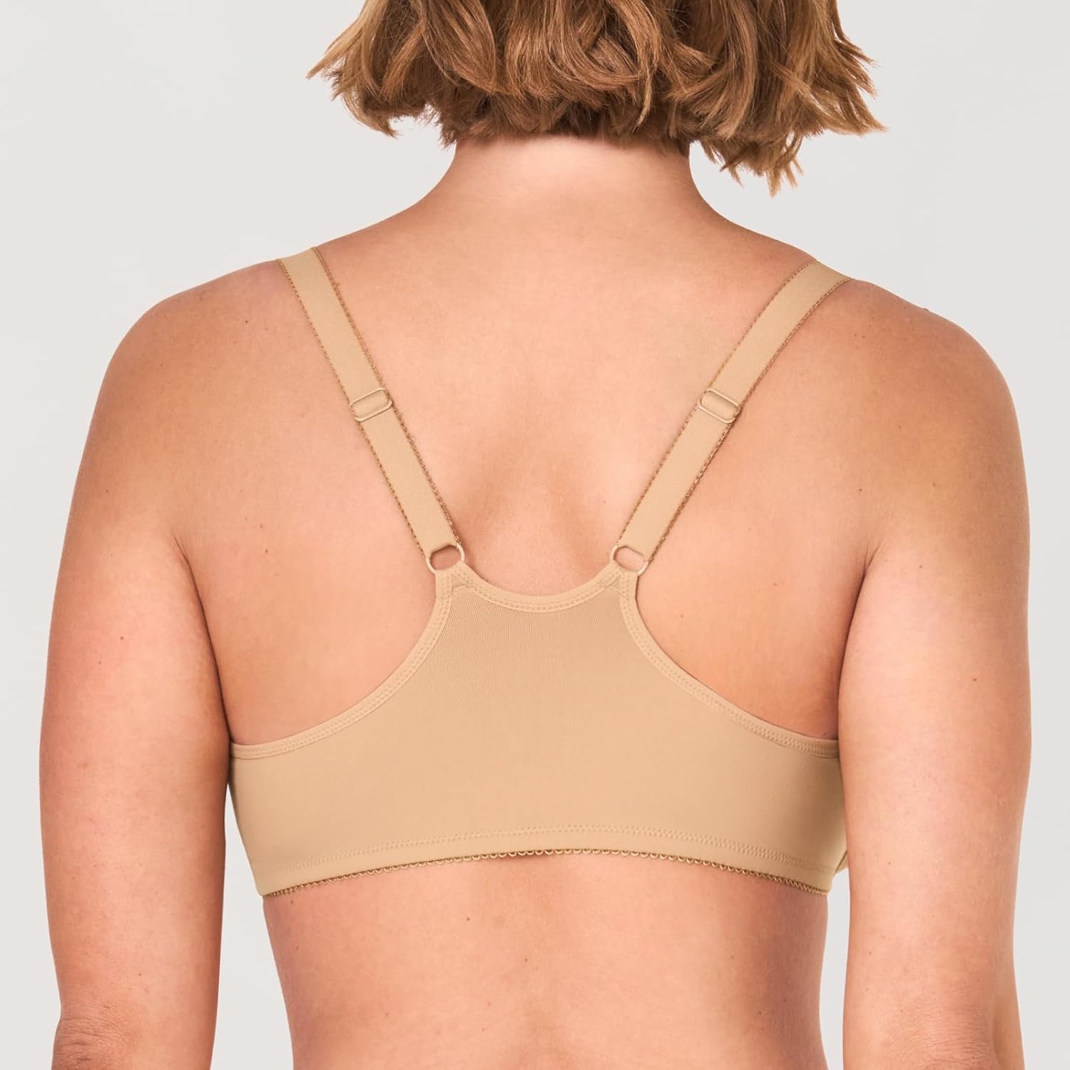 image:imageDELIMIRA Womens Front Closure Racerback Bras Plus Size Full Coverage Supportive Underwire Plunge Unlined BraNatural
