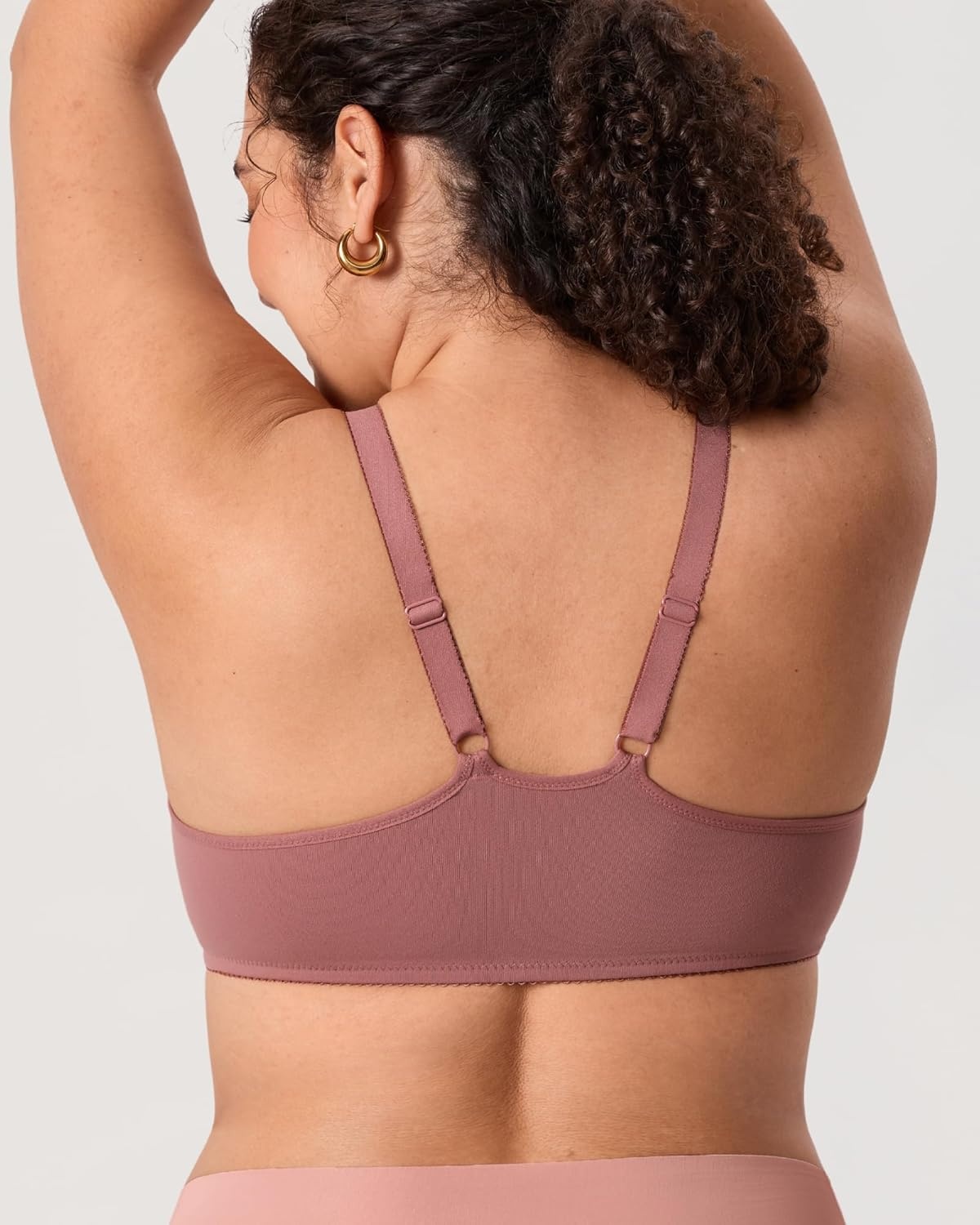 image:imageDELIMIRA Womens Front Closure Racerback Bras Plus Size Full Coverage Supportive Underwire Plunge Unlined BraVintage Rose