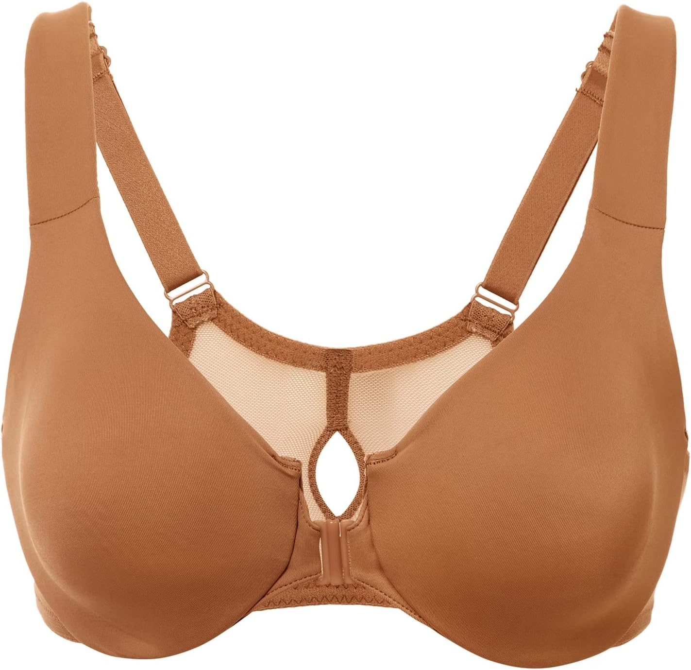 image:imageDELIMIRA Womens Front Closure Racerback Bras Plus Size Underwire Unlined Full Coverage Plunge BrasChipmunk