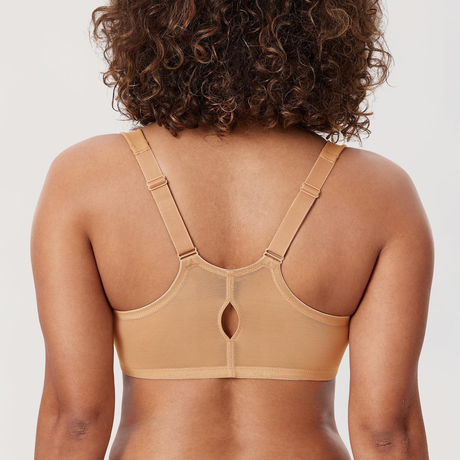 image:imageDELIMIRA Womens Front Closure Racerback Bras Plus Size Underwire Unlined Full Coverage Plunge BrasGlow