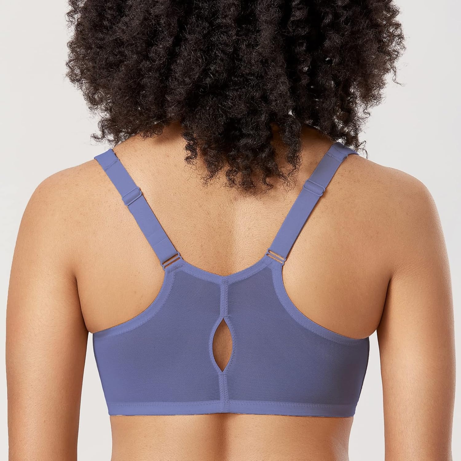 image:imageDELIMIRA Womens Front Closure Racerback Bras Plus Size Underwire Unlined Full Coverage Plunge BrasPersian Blue