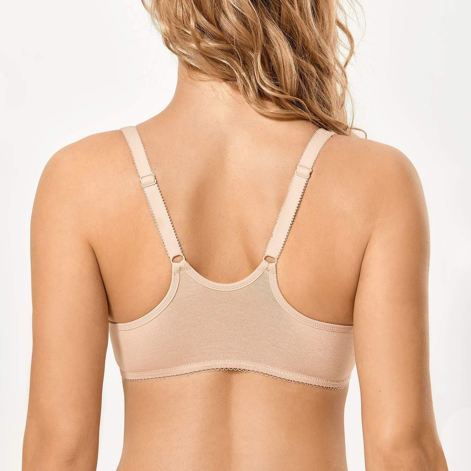 image:imageDELIMIRA Womens Front Closure Racerback Bras Underwire Plus Size Seamless Plunge Comfortable BraOatmeal Heather