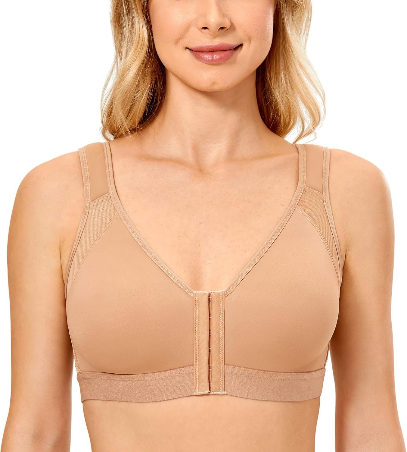 image:imageDELIMIRA Womens Full Coverage Front Closure Wire Free Back Support Posture BraGlow
