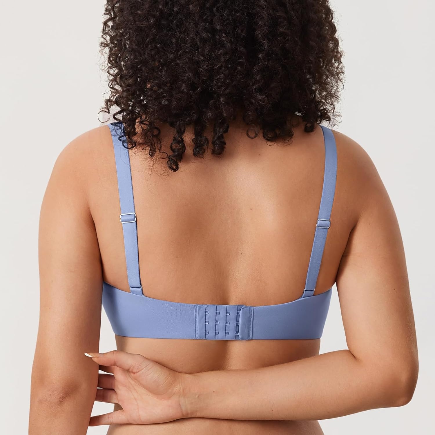 image:imageDELIMIRA Womens Inbarely Plus Balconette Bra Plus Size Full Coverage Seamless Unlined Underwire BrasFrost Blue