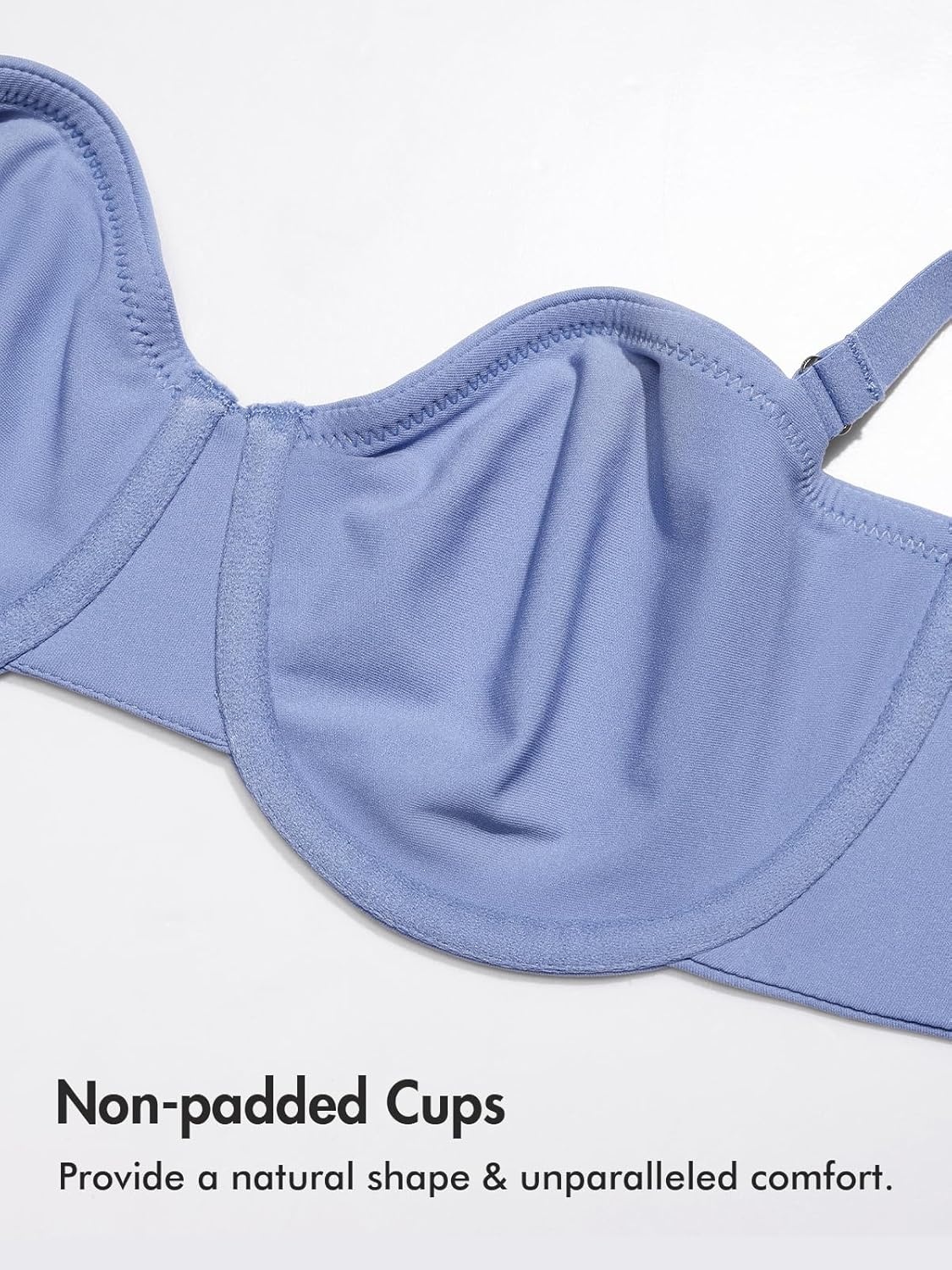 image:imageDELIMIRA Womens Inbarely Plus Balconette Bra Plus Size Full Coverage Seamless Unlined Underwire BrasFrost Blue
