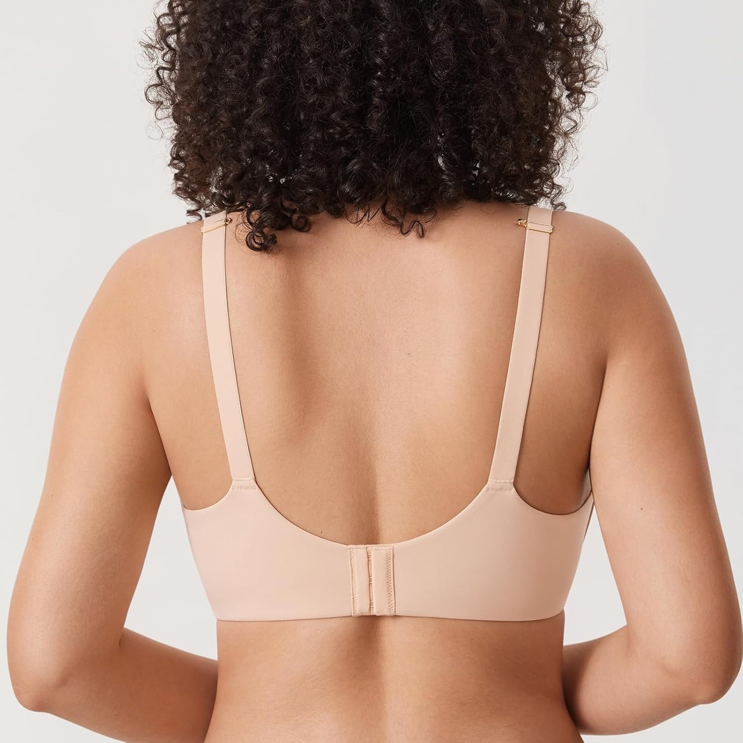 image:imageDELIMIRA Womens Inbarely Plus Front Closure Bras Racerback No Padding Full Coverage Plus Size Underwire BraBeige