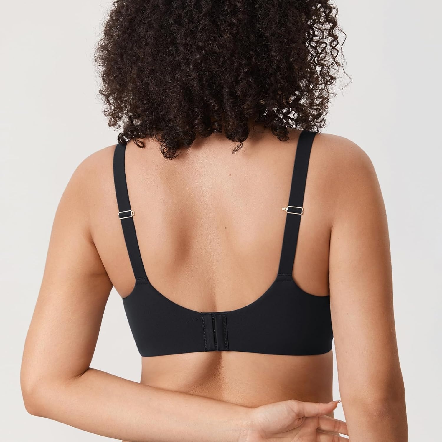 image:imageDELIMIRA Womens Inbarely Plus Front Closure Bras Racerback No Padding Full Coverage Plus Size Underwire BraBlack