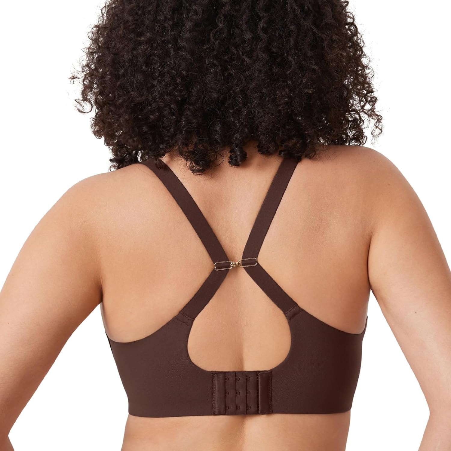 image:imageDELIMIRA Womens Inbarely Plus Front Closure Bras Racerback No Padding Full Coverage Plus Size Underwire BraHazelnut