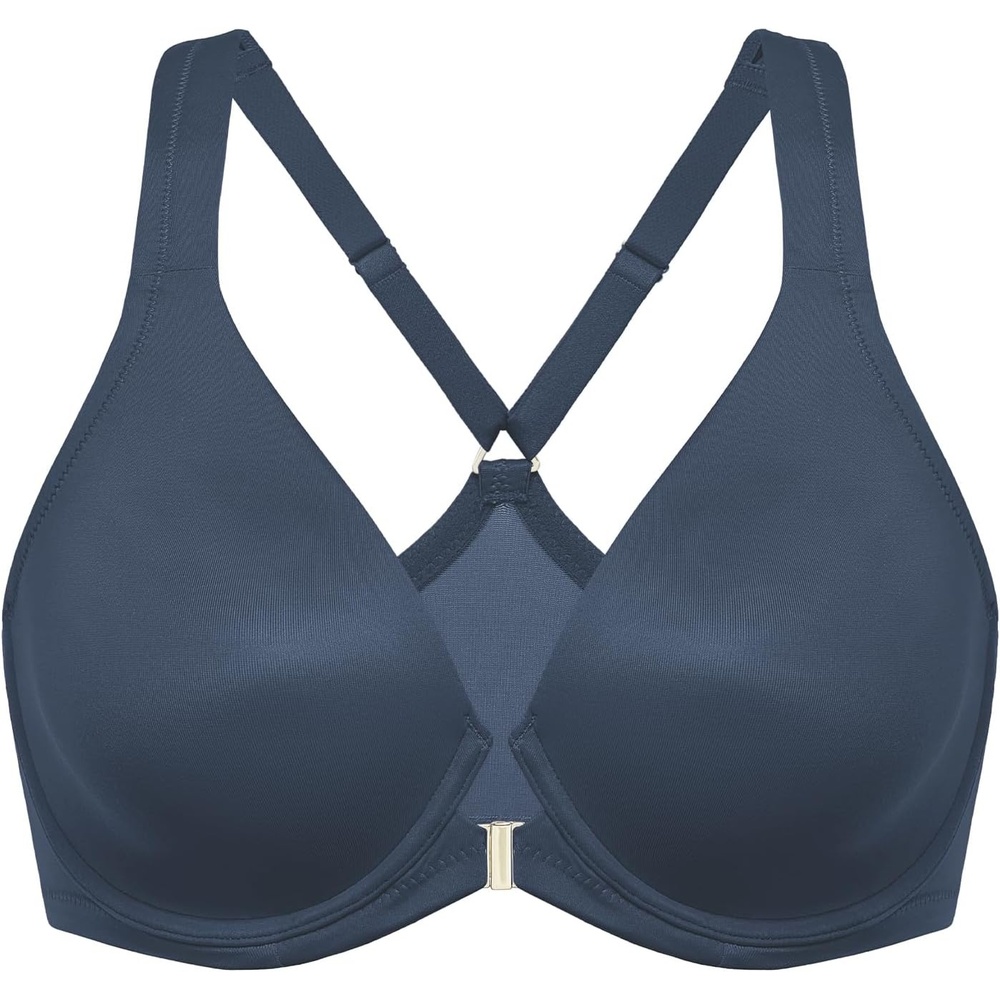 image:imageDELIMIRA Womens Front Closure Full Coverage Bras Plus Size Underwire Racerback Supportive Plunge Unlined BraSargasso