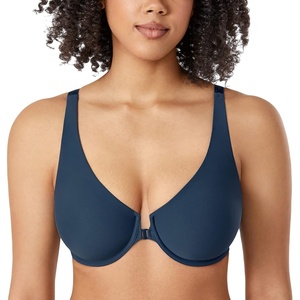 image:imageDELIMIRA Womens Front Closure Bras Seamless Plus Size Plunge Underwire Unlined Comfortable BraSargasso