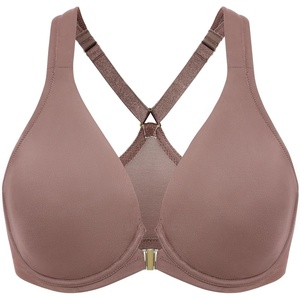 image:imageDELIMIRA Womens Front Closure Full Coverage Bras Plus Size Underwire Racerback Supportive Plunge Unlined BraBrown Purple