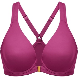 image:imageDELIMIRA Womens Front Closure Full Coverage Bras Plus Size Underwire Racerback Supportive Plunge Unlined BraMagenta Purple