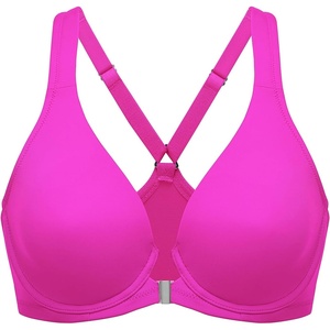 image:imageDELIMIRA Womens Front Closure Full Coverage Bras Plus Size Underwire Racerback Supportive Plunge Unlined BraRose Purple