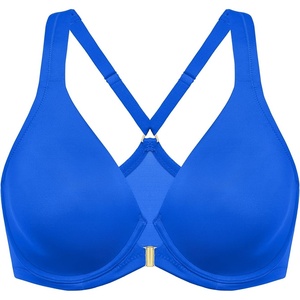 image:imageDELIMIRA Womens Front Closure Full Coverage Bras Plus Size Underwire Racerback Supportive Plunge Unlined BraSparkle Blue