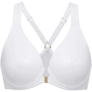 image:imageDELIMIRA Womens Front Closure Full Coverage Bras Plus Size Underwire Racerback Supportive Plunge Unlined BraWhite
