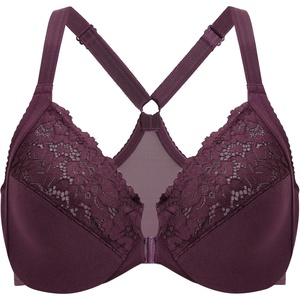 image:imageDELIMIRA Womens Front Closure Plus Size Full Coverage Lace Underwire Racerback BraCurrant