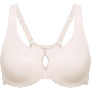 image:imageDELIMIRA Womens Front Closure Racerback Bras Plus Size Underwire Unlined Full Coverage Plunge BrasIvory