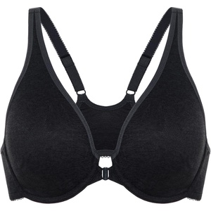 image:imageDELIMIRA Womens Front Closure Racerback Bras Underwire Plus Size Seamless Plunge Comfortable BraDark Heather