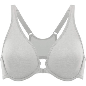 image:imageDELIMIRA Womens Front Closure Racerback Bras Underwire Plus Size Seamless Plunge Comfortable BraGray Heather