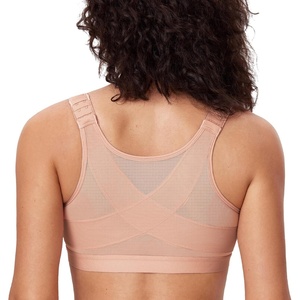 image:imageDELIMIRA Womens Full Coverage Front Closure Wire Free Back Support Posture BraBlush Beige