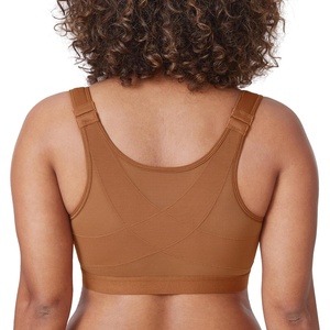 image:imageDELIMIRA Womens Full Coverage Front Closure Wire Free Back Support Posture BraBronze Beige